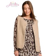 Tom Tailor Damesmode Teddy vest 1053424 - beige Tom Tailor Damesmode Teddy vest 1053424 - beige